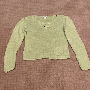 J. Jill Light Green Crew Neck Sweater